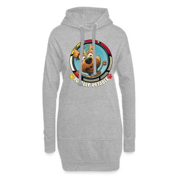 Hunde Cartoon Yorkshire Terrier Design - Hoodie-Kleid - Grau meliert - Vorne
