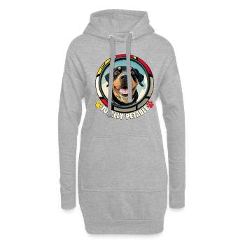 Hunde Spruch Rottweiler Cartoon für Hundeliebhaber - Hoodie-Kleid - Grau meliert - Vorne