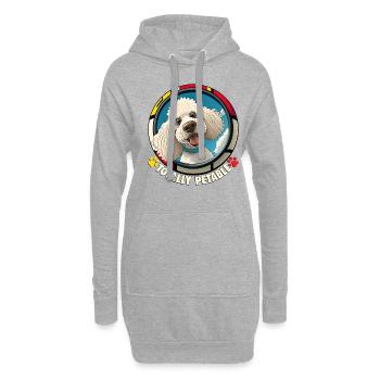 Dog Cartoon Poodle Design pour les amoureux des chiens - Sweat-shirt à capuche long Femme - gris chiné - Devant