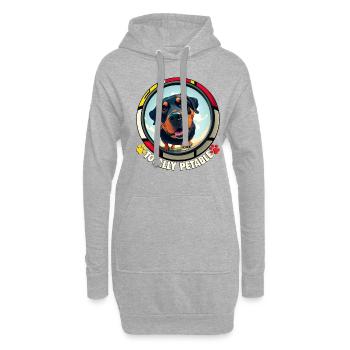 Hunde Spruch Rottweiler Cartoon für Hundeliebhaber - Hoodie-Kleid - Grau meliert - Vorne
