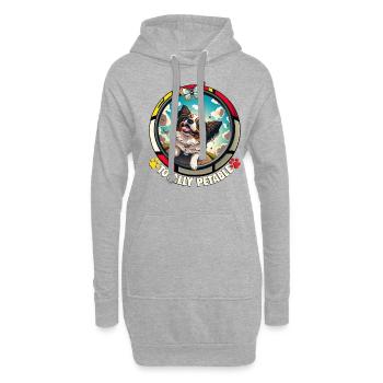 Hunde Spruch Papillon Design für Hundeliebhaber - Hoodie-Kleid - Grau meliert - Vorne