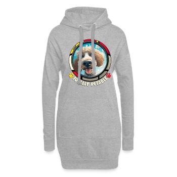 Dog Cartoon Poodle Design pour les amoureux des chiens - Sweat-shirt à capuche long Femme - gris chiné - Devant