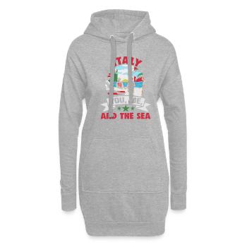 Italie vacances à la plage au bord de la mer Design beach motif - Sweat-shirt à capuche long Femme - gris chiné - Devant