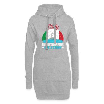 Italie vacances à la plage au bord de la mer Design beach motif - Sweat-shirt à capuche long Femme - gris chiné - Devant