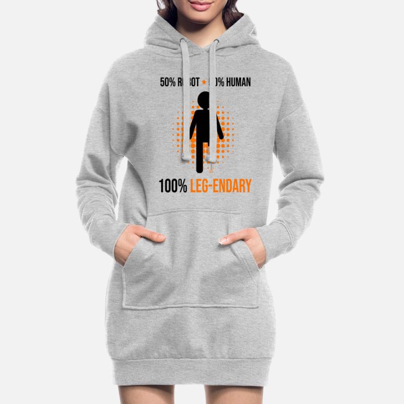 Conception de prothèses de jambe et prothèses de jambe Sweat-shirt à capuche long Femme