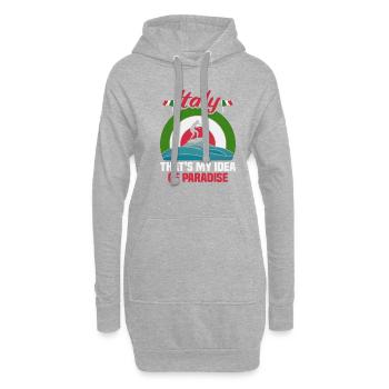 Italien Strandurlaub am Meer Design Strandmotiv - Hoodie-Kleid - Grau meliert - Vorne