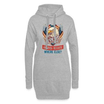 Amerikanisch Patriotisch USA Design - Hoodie-Kleid - Grau meliert - Vorne