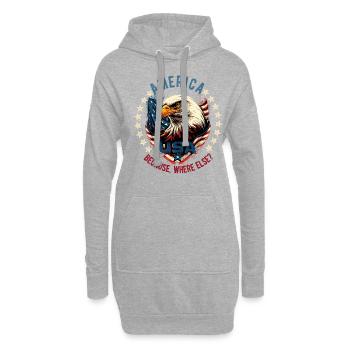 Amerikanisch Patriotisch USA Design - Hoodie-Kleid - Grau meliert - Vorne