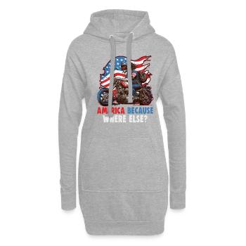 Amerikanisch Patriotisch USA Design - Hoodie-Kleid - Grau meliert - Vorne