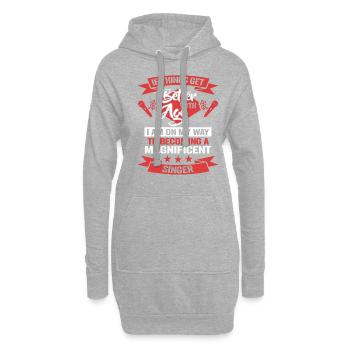 Chanteur chanteur anniversaire musicien - Sweat-shirt à capuche long Femme - gris chiné - Devant