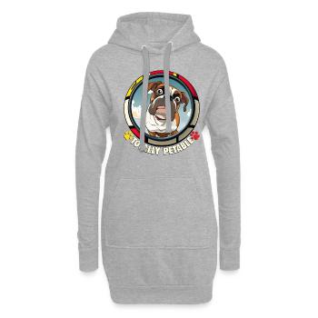 Dog Cartoon Boxer Design pour les amoureux des chiens - Sweat-shirt à capuche long Femme - gris chiné - Devant