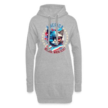 Amerikanisch Patriotisch USA Design - Hoodie-Kleid - Grau meliert - Vorne