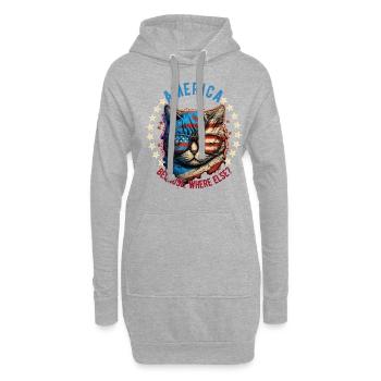 Amerikanisch Patriotisch USA Design - Hoodie-Kleid - Grau meliert - Vorne