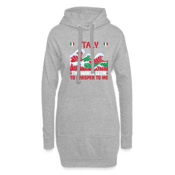 Italie vacances à la plage au bord de la mer Design beach motif - Sweat-shirt à capuche long Femme - gris chiné - Devant