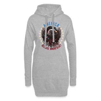 Amerikanisch Patriotisch USA Design - Hoodie-Kleid - Grau meliert - Vorne