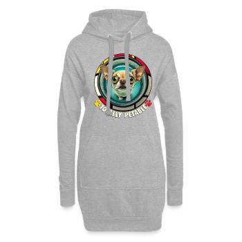 Dog Cartoon Chihuahua Design pour les amoureux des chiens - Sweat-shirt à capuche long Femme - gris chiné - Devant