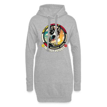 Hunde Cartoon Huskie Design für Hundeliebhaber - Hoodie-Kleid - Grau meliert - Vorne