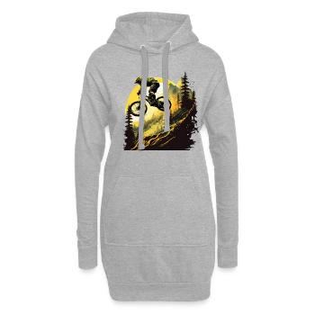 Conception cool de descente de VTT pour les fans de VTT - Sweat-shirt à capuche long Femme - gris chiné - Devant