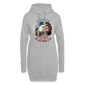 Amerikanisch Patriotisch USA Design - Hoodie-Kleid - Grau meliert - Vorne