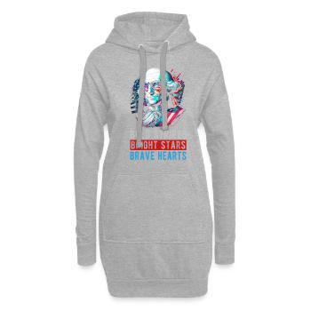 American Patriotic USA Design - Sweat-shirt à capuche long Femme - gris chiné - Devant