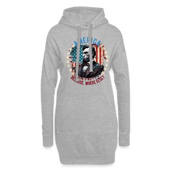 Amerikanisch Patriotisch USA Design - Hoodie-Kleid - Grau meliert - Vorne