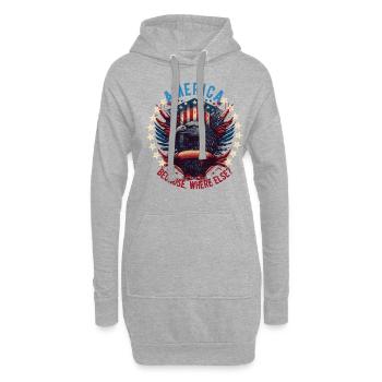 Amerikanisch Patriotisch USA Design - Hoodie-Kleid - Grau meliert - Vorne