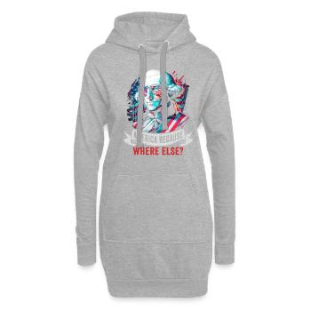 American Patriotic USA Design - Sweat-shirt à capuche long Femme - gris chiné - Devant