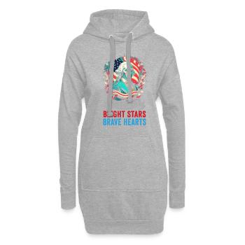 American Patriotic USA Design - Sweat-shirt à capuche long Femme - gris chiné - Devant