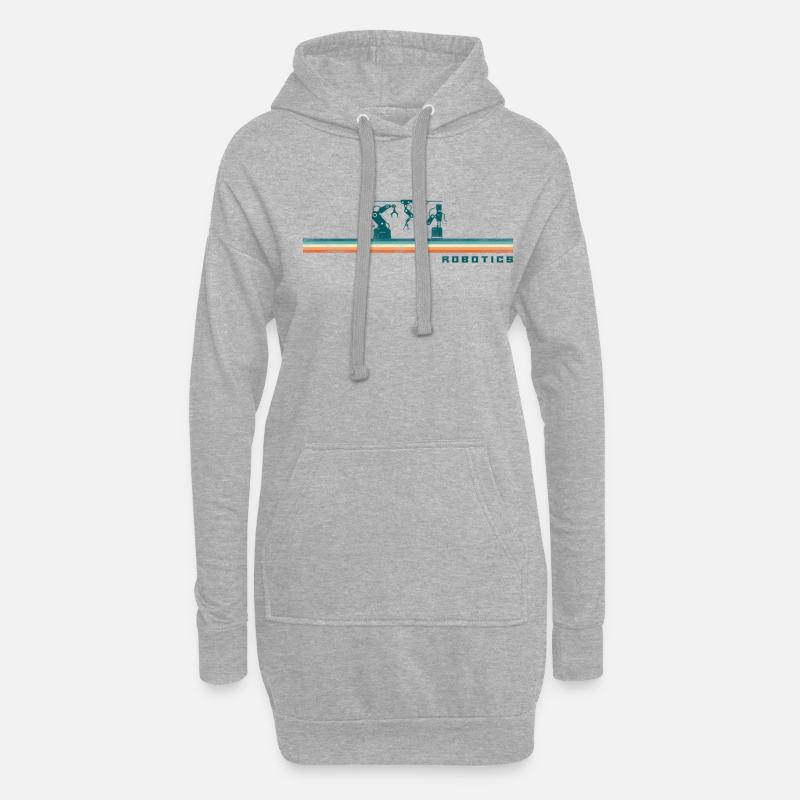Robot Robotics Engineer Retro - Hoodie-Kleid - Grau meliert