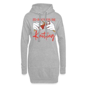 Knitting Knitter I'd Rather Be - Hoodie Dress - heather grey - Front