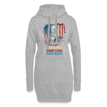 Amerikanisch Patriotisch USA Design - Hoodie-Kleid - Grau meliert - Vorne