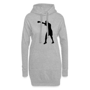 Boxe - Sweat-shirt à capuche long Femme - gris chiné - Devant