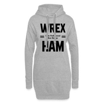 Wrexham Like Hollywood - Wales Football Gift - Hoodie Dress - heather grey - Front