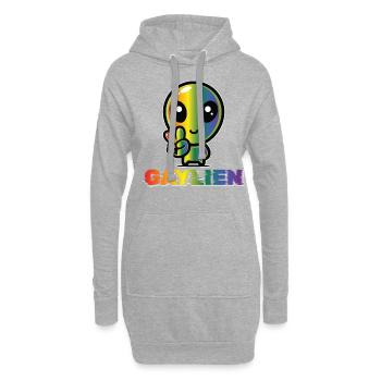 Gender Lesben, Schwule, Trans, Queer Regenbogen - Hoodie-Kleid - Grau meliert - Vorne