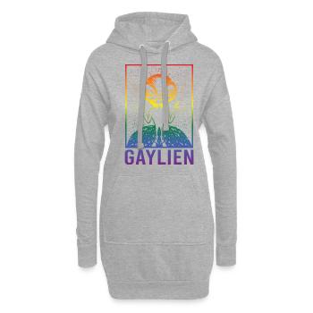 Gender Lesben, Schwule, Trans, Queer Regenbogen - Hoodie-Kleid - Grau meliert - Vorne