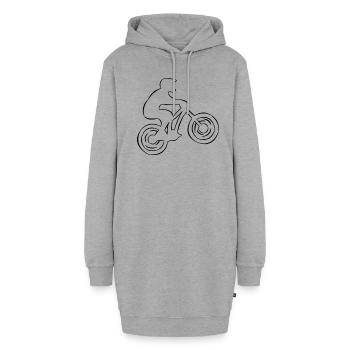 Motocross VTT - Sweat-shirt à capuche long Femme - gris chiné - Devant