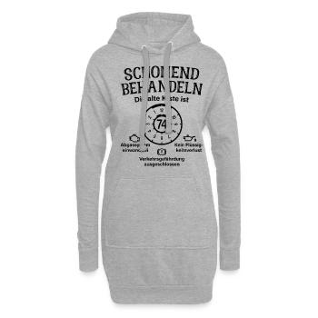 74. Geburtstag Schonend Behandeln Alte Kiste 74 - Hoodie-Kleid - Grau meliert - Vorne