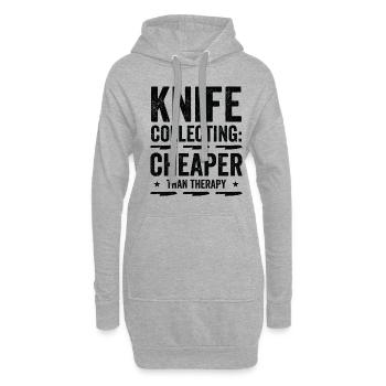 Messersammler Messer Sammeln - Hoodie-Kleid - Grau meliert - Vorne