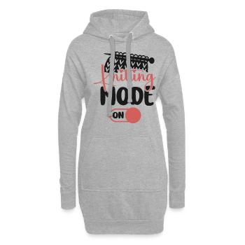 Knitting Knitter Knitting Mode On - Hoodie-Kleid - Grau meliert - Vorne