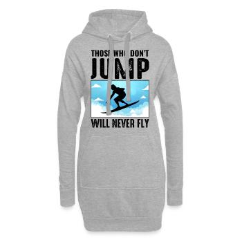 Skysurf Parachutisme Extreme Sport Skydiver Drôle - Sweat-shirt à capuche long Femme - gris chiné - Devant