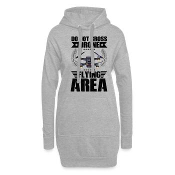 Do Not Cross Drone Flying Area Drone Pilot Quadcop - Hoodie Dress - heather grey - Front