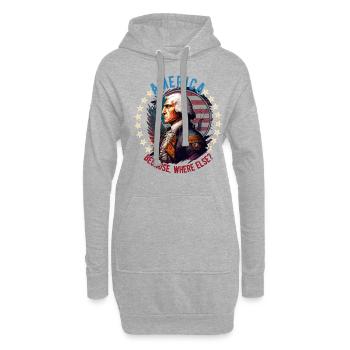 American Patriotic USA Design - Sweat-shirt à capuche long Femme - gris chiné - Devant