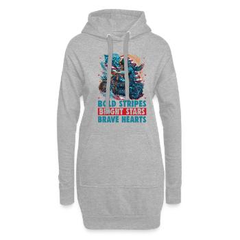 American Patriotic USA Design - Sweat-shirt à capuche long Femme - gris chiné - Devant