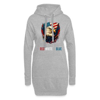 American Patriotic USA Design - Sweat-shirt à capuche long Femme - gris chiné - Devant