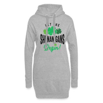 Let The Shenanigans Begin St Patricks Day - Hoodie Dress - heather grey - Front