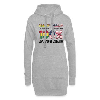 La moitié des Boliviens Boliviens Américains USA - Sweat-shirt à capuche long Femme - gris chiné - Devant