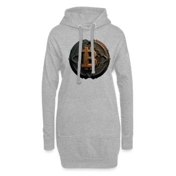 Bitcoin Design pour les fans de BTC - Sweat-shirt à capuche long Femme - gris chiné - Devant