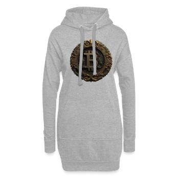Bitcoin Design für BTC Fans - Hoodie-Kleid - Grau meliert - Vorne