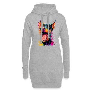 Dog saying Doberman design pour les amoureux des chiens - Sweat-shirt à capuche long Femme - gris chiné - Devant