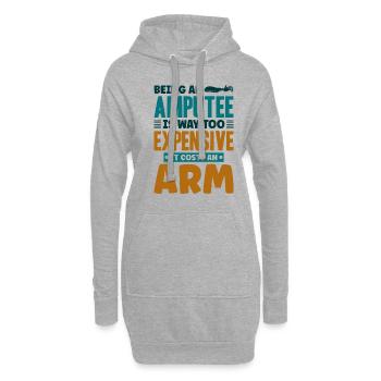 Being an amputee an arm - Hoodie-Kleid - Grau meliert - Vorne